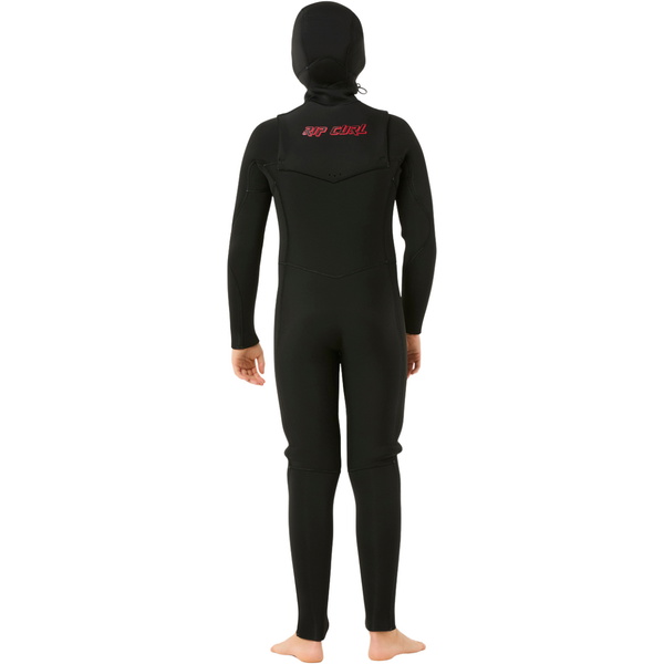 2026 Rip Curl Junior Dawn Patrol 5/4mm Hooded Chest Zip Wetsuit 144BFS - Black